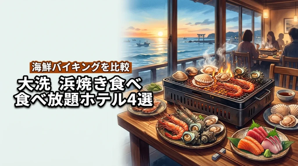 大洗で浜焼きの食べ放題を楽しめるおすすめホテル4選！海鮮バイキングを賢く比較