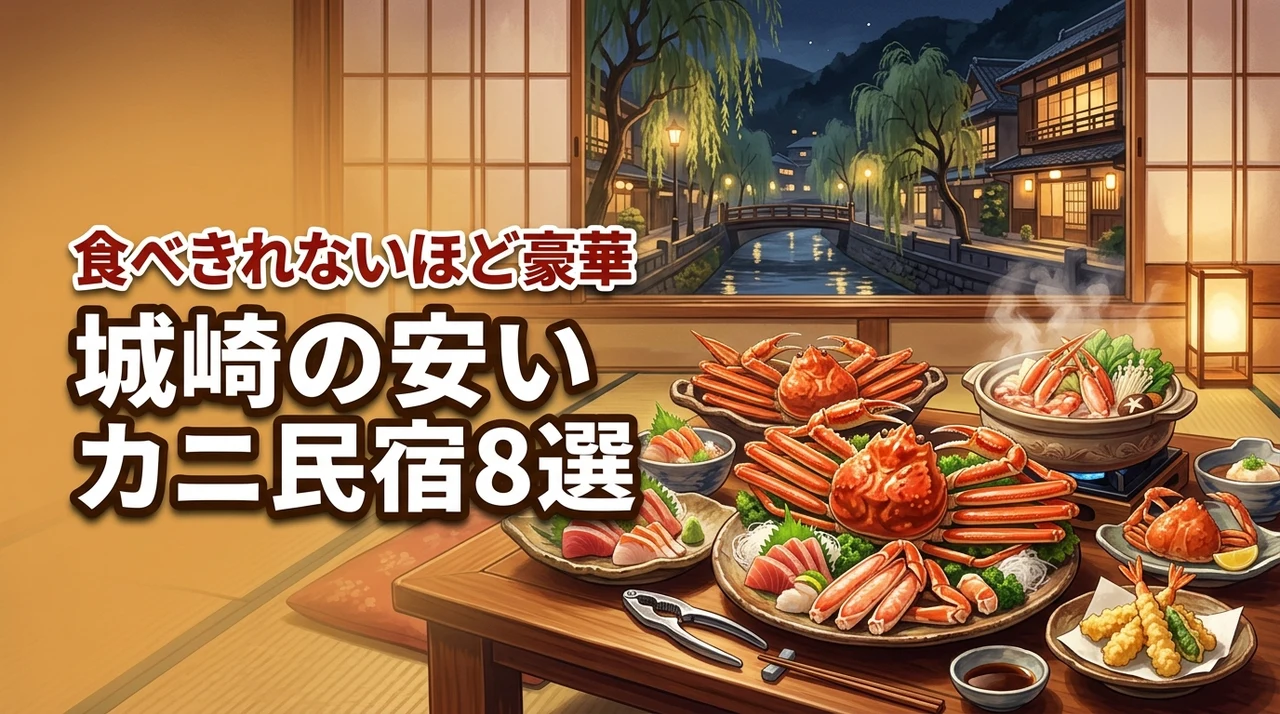 カニが食べきれないほど豪華で安い城崎の民宿8選!後悔しない宿選びのコツ