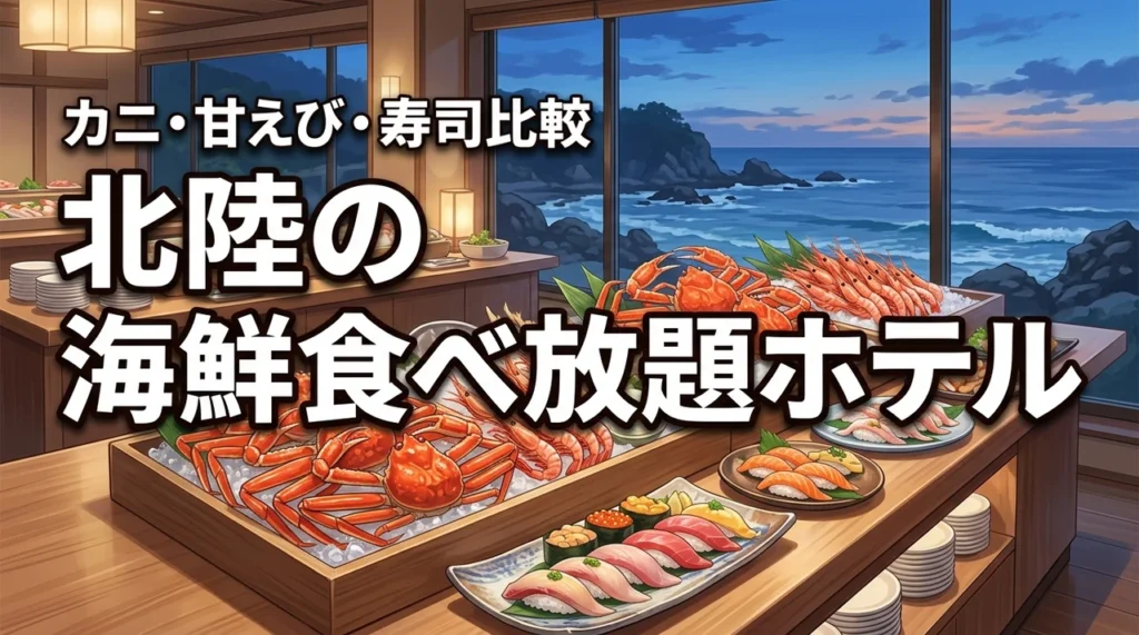 北陸で海鮮食べ放題が楽しめるホテルは？カニ・甘えび・寿司ビュッフェ宿を比較