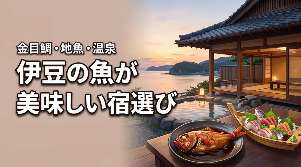 伊豆で魚が美味しい宿を選ぶなら？金目鯛・地魚・温泉で失敗しない宿選び