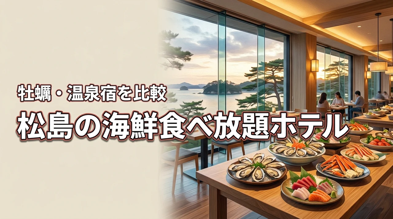 松島で海鮮食べ放題が楽しめるホテルは？夕食バイキング・牡蠣・温泉宿を比較