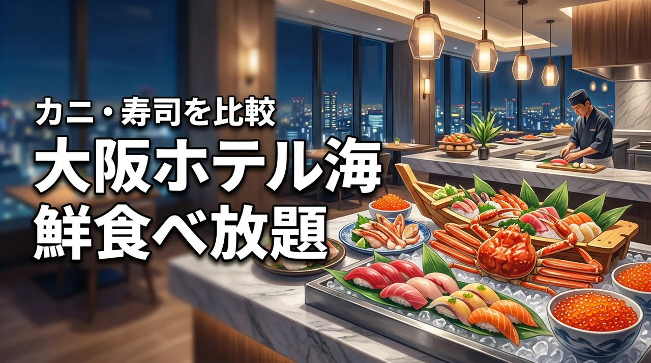 大阪で海鮮食べ放題が楽しめるホテルビュッフェは?カニ・寿司・海鮮丼・ランチ&ディナーを比較