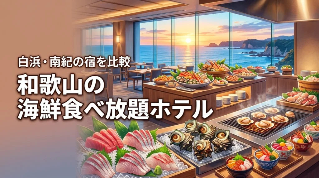 和歌山で海鮮食べ放題が楽しめるホテルは？白浜・南紀の寿司・刺身・海鮮焼きビュッフェ宿を比較