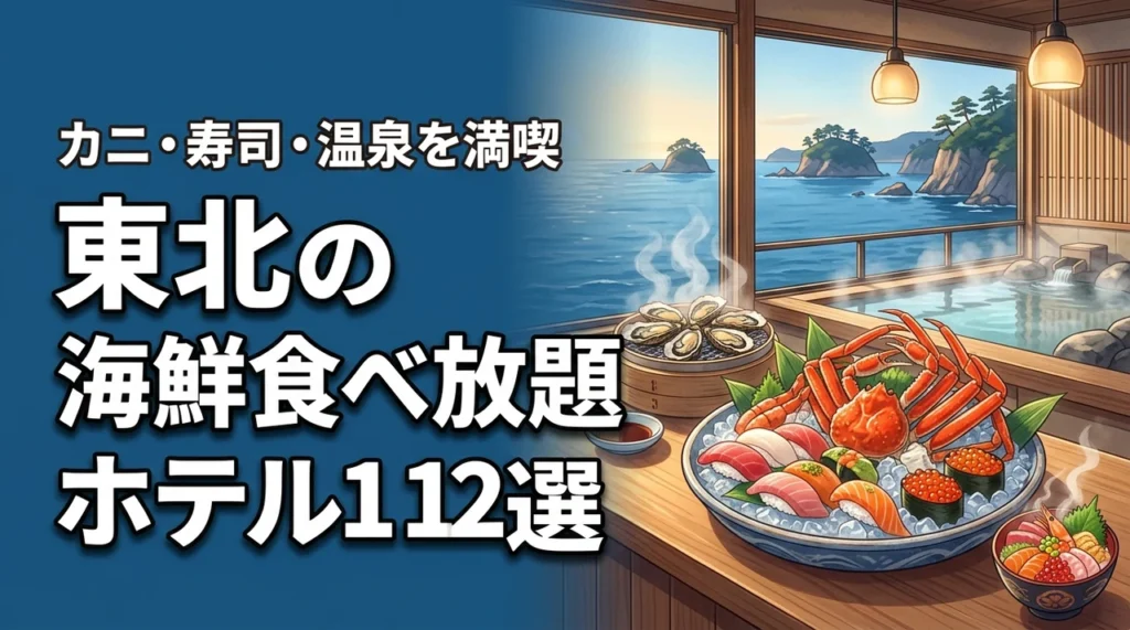 【2026年版】東北の海鮮食べ放題ホテルおすすめ12選｜カニ・寿司・刺身と温泉を満喫